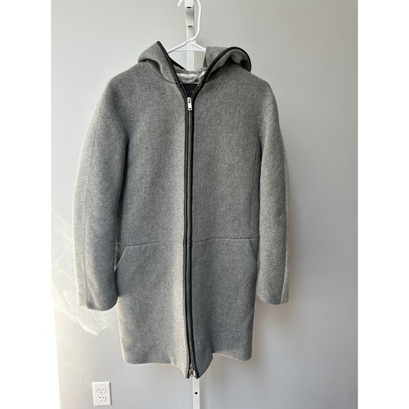 J. Crew Stadium Cloth Nello Gori Gray Wool Blend Hooded Coat Jacket - Picture 1 of 5